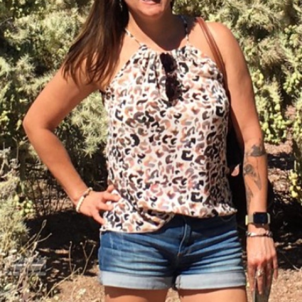Animal print halter top